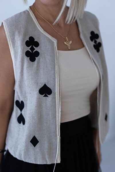 SİSTA MODA 5004 سترة طبيعية مطرزة بالسكامبيل