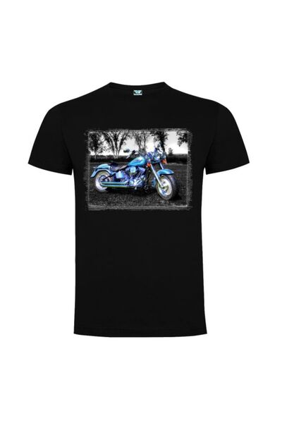 Printees Men's T-shirt - BLUE MOTORCYCLE