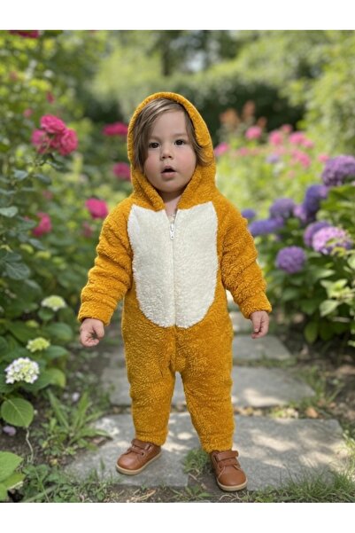 Tiny and Co Unisex Furry Lion Patterned Soft Children's Jumpsuit