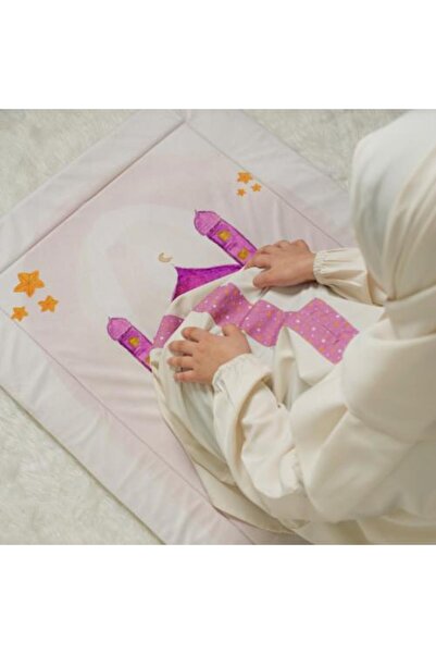 Generics طقم سجادة صلاة للأطفال باللونين الكريمي والبنفسجي