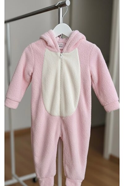 Tiny and Co Unisex Furry Rabbit Patterned Soft Children's Jumpsuit