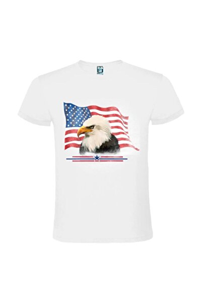 Printees Tricou bărbat - Acvila cu drapel american
