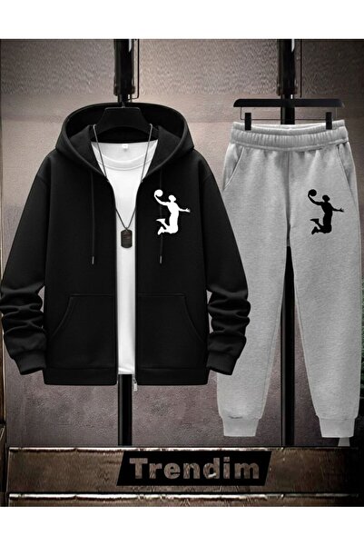 HerTarzınTrendi Unisex Hooded Sports Tracksuit Set Printed Football Golf Bask...