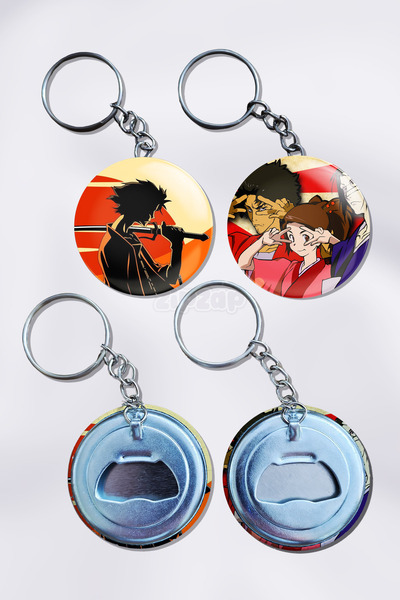 ZipZap سلسلة مفاتيح على شكل زينة حقيبة من أنمي ساموراي تشامبلو (قطعتان)