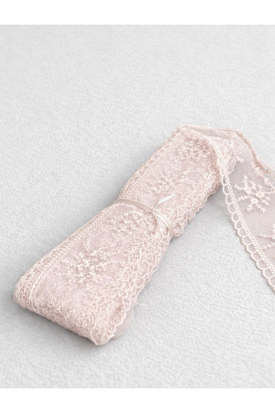 Ak Tuhafiye Powder Guipure Lace Tulle Tape 5 cm Width – 8.5-9m Length |   Clo...