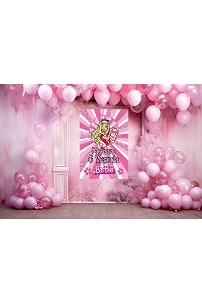 Gmt Ambalaj Barbie Temalı Doğum Günü Temalı Kişiye Özel Isimli 70x100 Cm Ölçü...