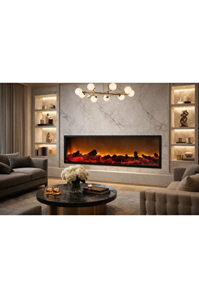 Esla home Dekoratif elektirikli yapay şömine 150x30x15 cm farklı renk modları...