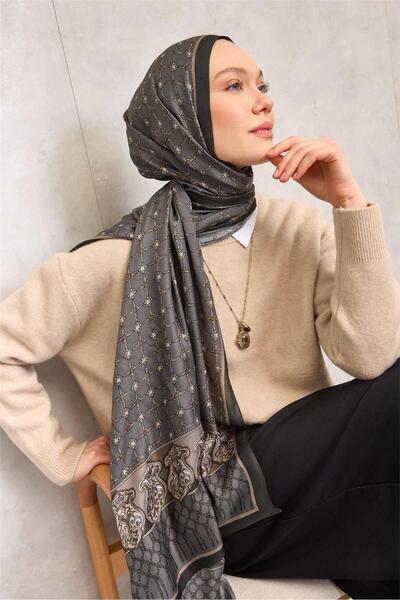 Silk Home Floş Viscose Organic Şal Halat Desen Gri 195x75