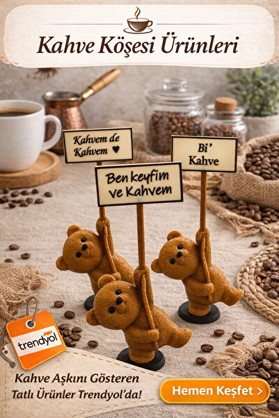 Eynes Aydınlatma Kahve Sunumluğu için Dekoratif Ayıcık figürü Kahve köşesi de...