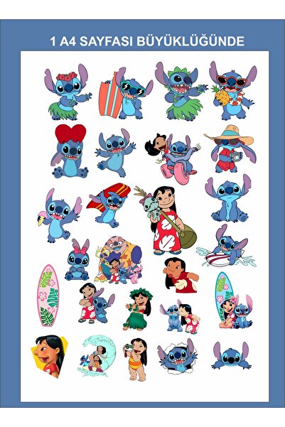 Sinek Kupası Tasarım Stitch Sticker, Çıkartma, Ajanda, Günlük, Planlayıcı, Bu...