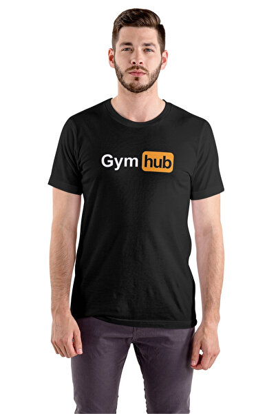 Texclusive Gymhub Funny Fitness Gym Hub Tshirt Body Building Gym Tshirt Black...