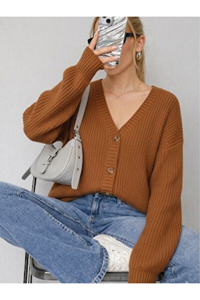 YUGA KNİTTİNG Tri̇ko Kadin Trend Hirka Selani̇k Örgü Pamuklu