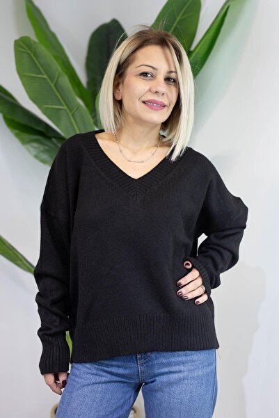 SİSTA MODA 054 V-Neck, Soft Knitwear Sweater