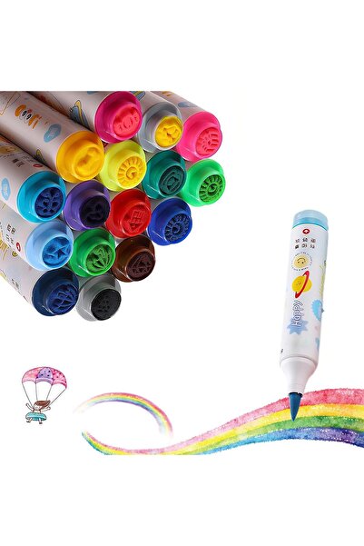 Generic أقلام تلوين قابلة للغسل، 12 لونًا زاهيًا، غير سامة