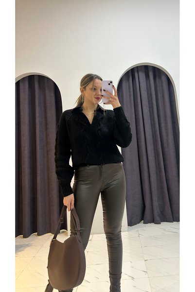 MERVENS Jean Collar Knitted Sweater