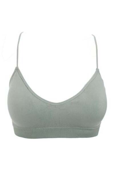 oemco Mint Green Women's Sports Bra Without Hem and Rounded Back - One Size