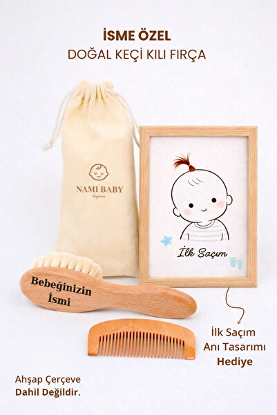 Nami Baby İsimli Keçi Kılı Bebek Fırça Seti – İsme Özel Keçi Kılı Fırça - İlk...