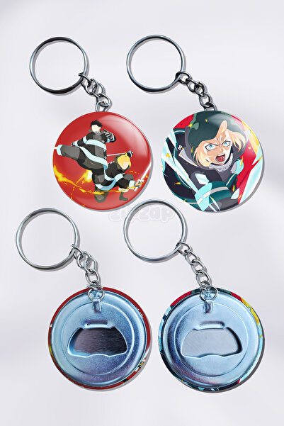 ZipZap Breloc ornament pentru geantă Fire Force Anime (2 bucăți)