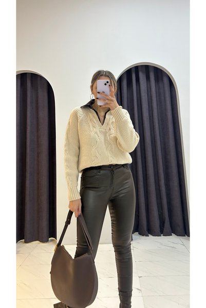 MERVENS Jean Collar Knitted Sweater