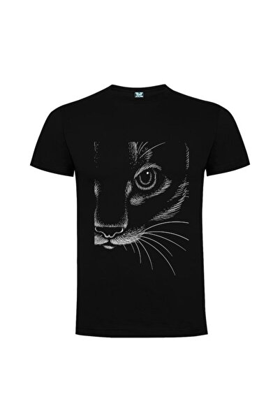 Printees Tricou negru de bărbat - Pisică