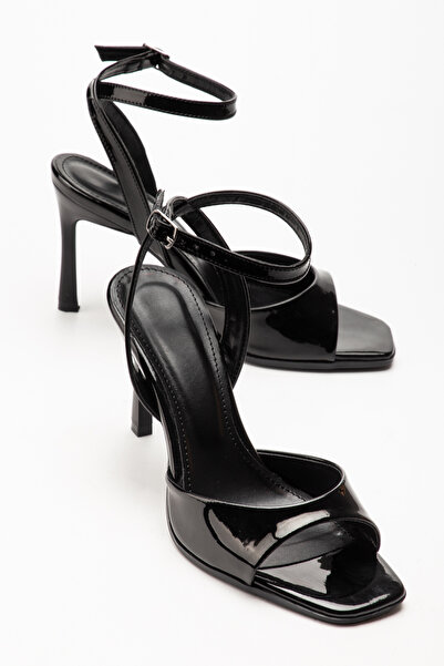 Entella Store Lesley Cross Strap Black Patent Leather Single Strap Women's Shoes