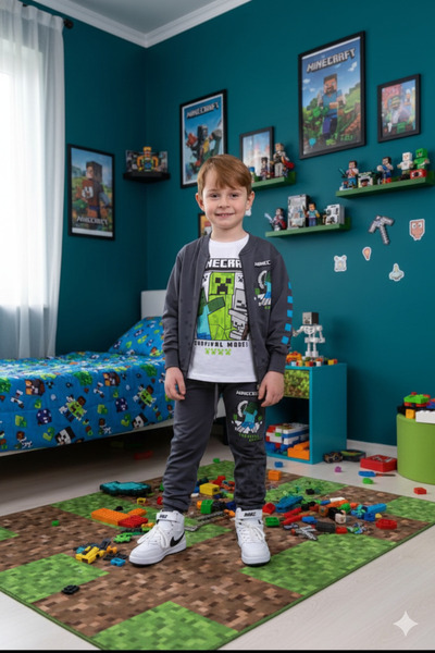 ALYAKİDS Boy's 3-piece set: long-sleeve sweatshirt, Printed zip-up cardigan, ...