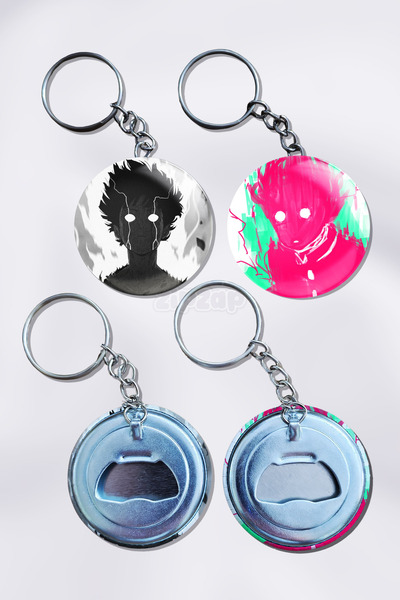 ZipZap سلسلة مفاتيح أنيمي موب سايكو 100 (قطعتان)