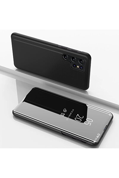 OEM Samsung Galaxy S25 Ultra Clear View Μαύρο κάλυμμα με πτυσσόμενο καπάκι