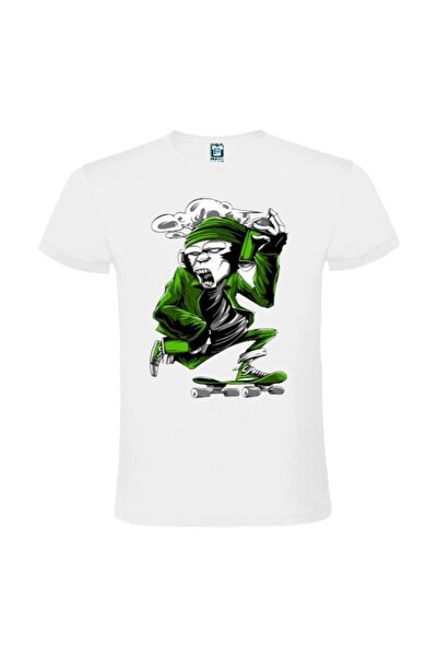 Printees Tricou bărbat - Maimuța în verde pe skateboard