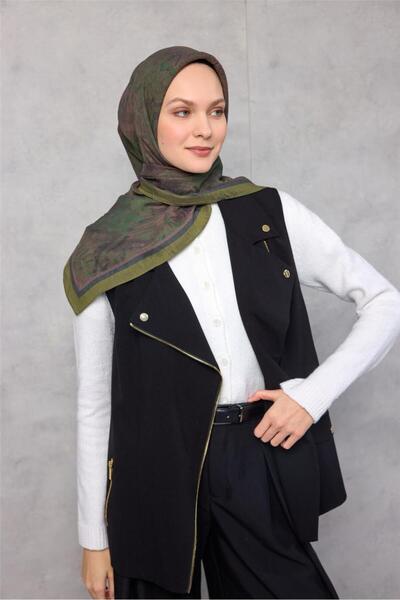 Silk Home Eșarfă din viscoză Velora Four Seasons Mixed Pattern Verde 90x90