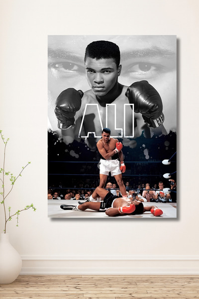 ERUMAR HOME Muhammed Ali Efsane Şampiyon Boksör Dekoratif Duvar Tablo Ev,İşye...