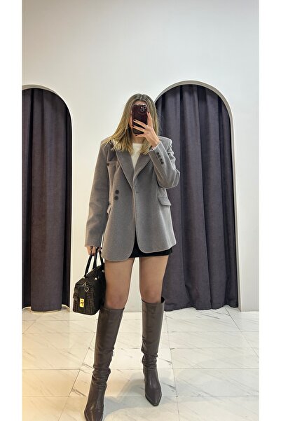 MERVENS Düğme Detaylı Kalın Blazer Ceket