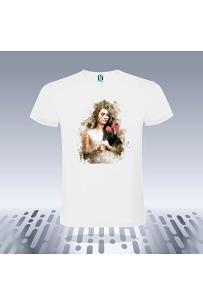 Printees Tricou bărbat - PORTRET DE FEMEIE CU FLORI