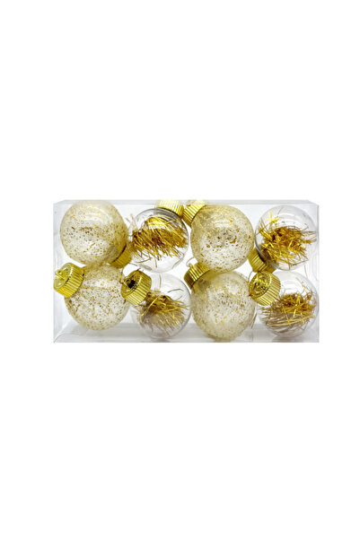 Ramadan 8 transparent decorative balls with gold details