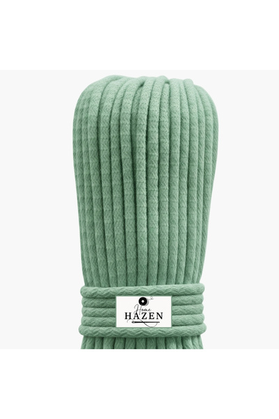 Hazen Home حبل قطني 4-5 مم 500 جرام / 45-50 متر لصنع السلال والحقائب - أخضر ن...