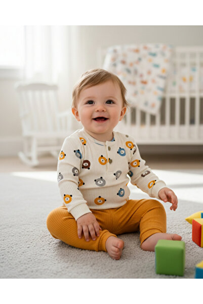 voyyo kids baby طقم أنيق للأطفال الأولاد من عمر قماش مجدّل موسمي مطبوع شهرًا ...