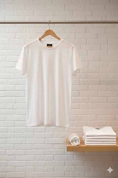 MODA Slim Fit Dar Kesim %100 Pamuk Yumuşak Dokulu Siyah Bisiklet Yaka Tişört
