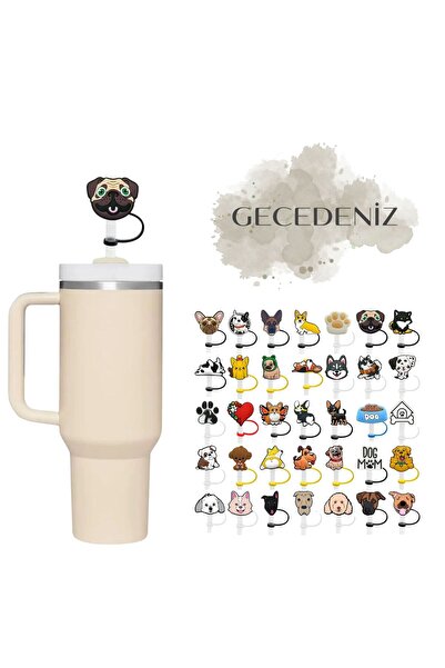 GECEDENİZ Thermos Compatible Straw Stopper Dog No 6