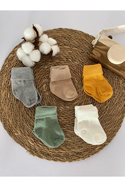 GLORY BABY Organic Cotton Unisex 5-Piece Premium Newborn Baby Socks - Boxed