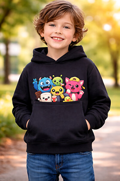 ArtYus Minion Characters Printed 3 Thread Ş Fleece-Lined K Hooded Children's ...