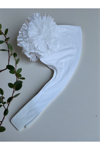 Nöşre Design Stitch-Free Bonnet with Button 100% Cotton Hijab Inner Bonnet