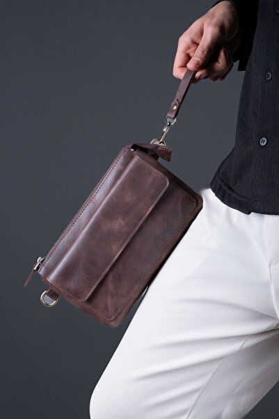 saraci leather craft Genuine Leather Men's Bag, with Strap, Crossbody and Han...