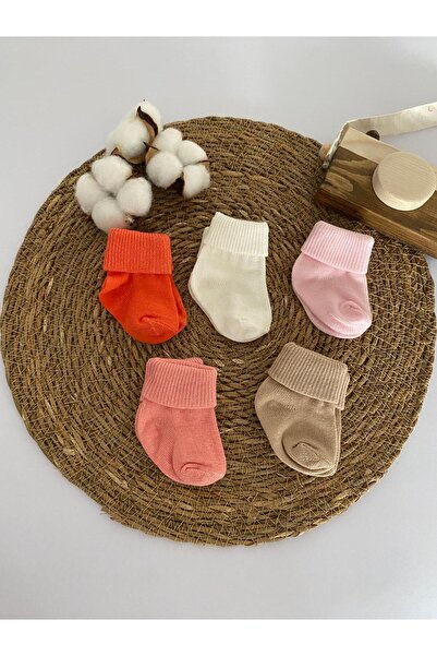 GLORY BABY Organic Cotton Unisex 5-Piece Premium Newborn Baby Socks - Boxed