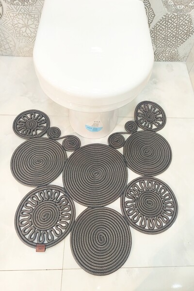 GNG Home Tekstil Jute Rope Trikot Model Toilet Seat Mat