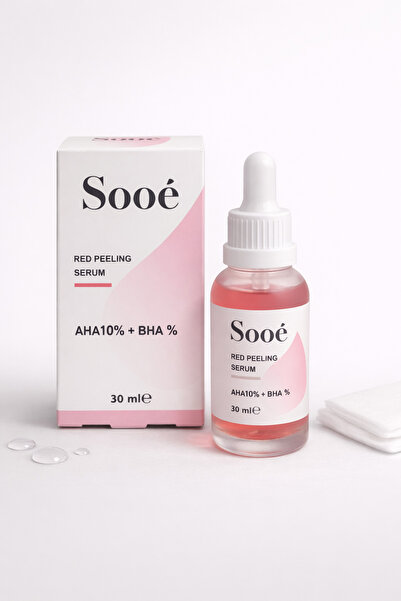 Sooê مصل التقشير الأحمر لتنشيط وتوحيد لون البشرة Aha & Bha 30 مل (aha 10% + B...