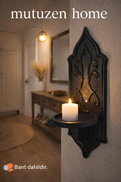 Mutuzen Home Dekoratif Mumluk Duvar Rafı