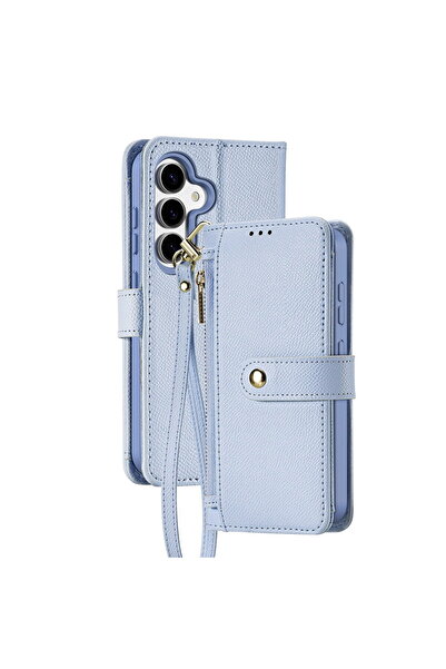 Dux Ducis Husă portofel din piele DuxDucis pentru Galaxy S25 - Albastră