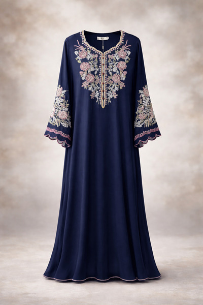 UD Luxurious embroidered women's jalabiya – lightweight fabric with elegant p...