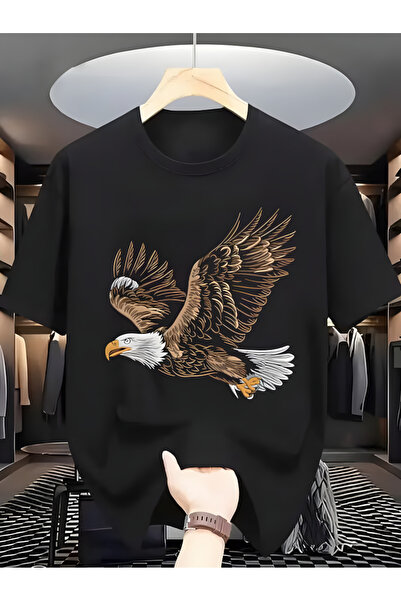 Printiva Zenrova Unisex Oversized Desert Eagle Printed Cotton Crew Neck Short...