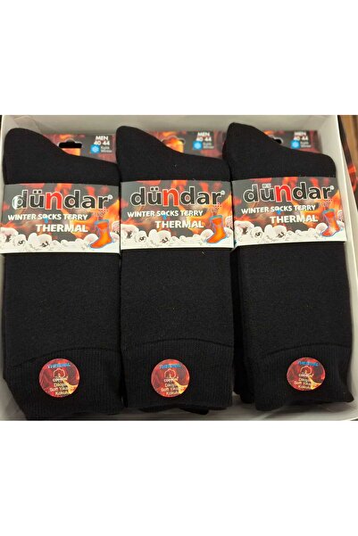 Dündar Kalın Kışlık Erkek Termal Havlu Çorap-6 Adet-Dikişsiz-Parfümlü-Soft Yı...